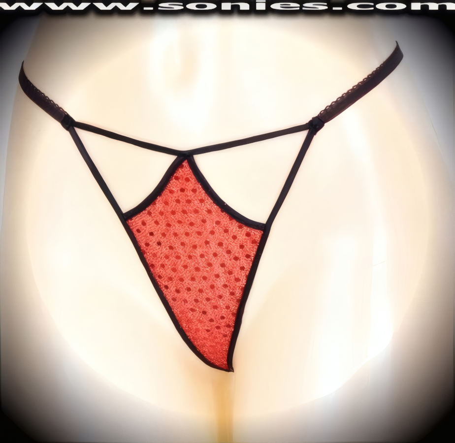 Lita sequin and lurex front cutout panty with V-shape G-String