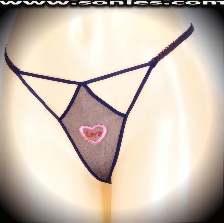 Matilde front cutout panty with embroidered love heart