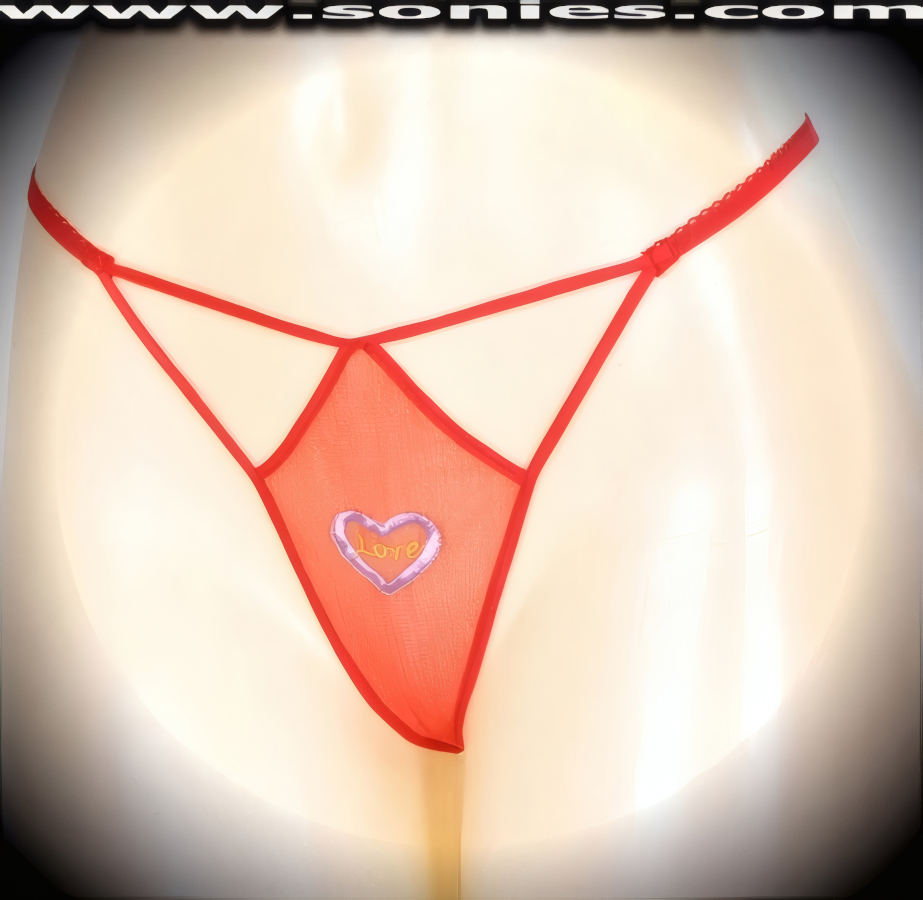 Matilde front cutout panty with embroidered love heart