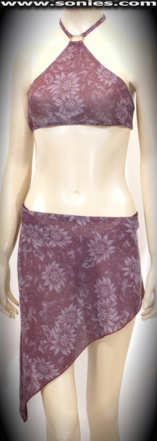 Whistler Floral Lurex Lycra Three-Piece Set