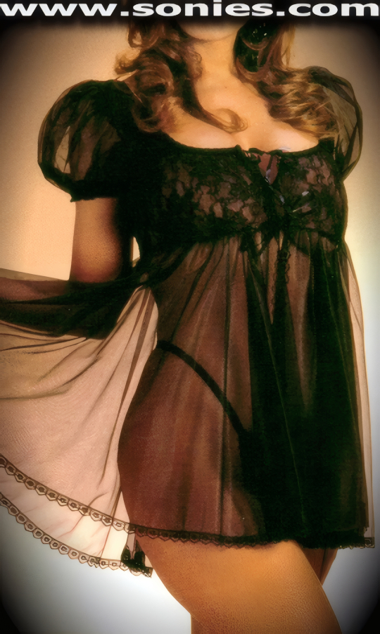 Berengaria floral lace with sheer babydoll and G-String panty