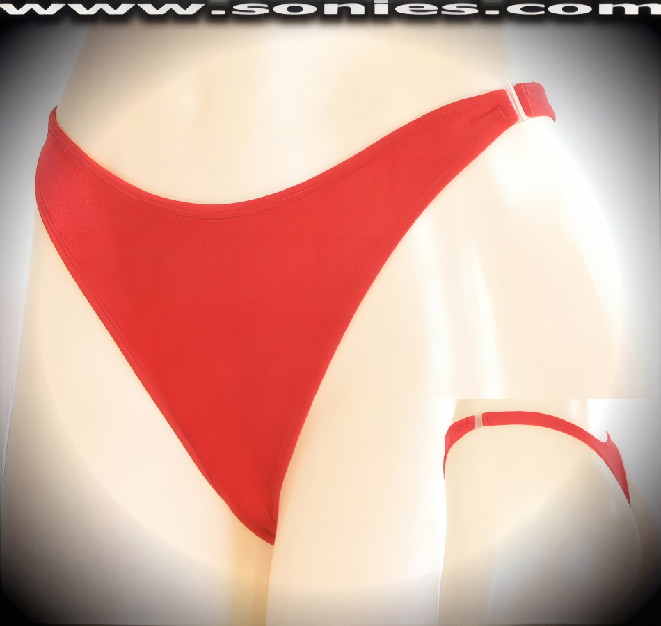 Acropolis Lycra thong with side breakaway clasp closures