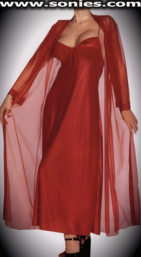 Ulysses long gown with sweetheart neckline and racy sheer jacket