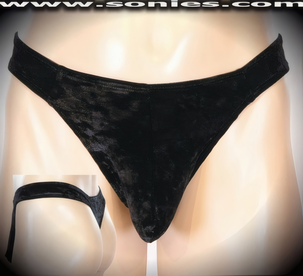 Man's Palladium luxurious stretch velvet dance-wear thong