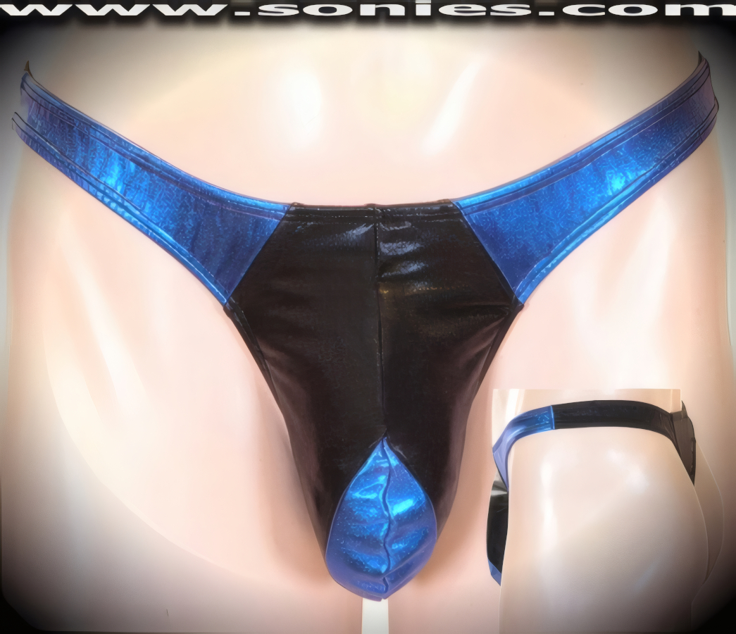 Man's Columbia liquid Lamé Lycra dance-wear thong bottom