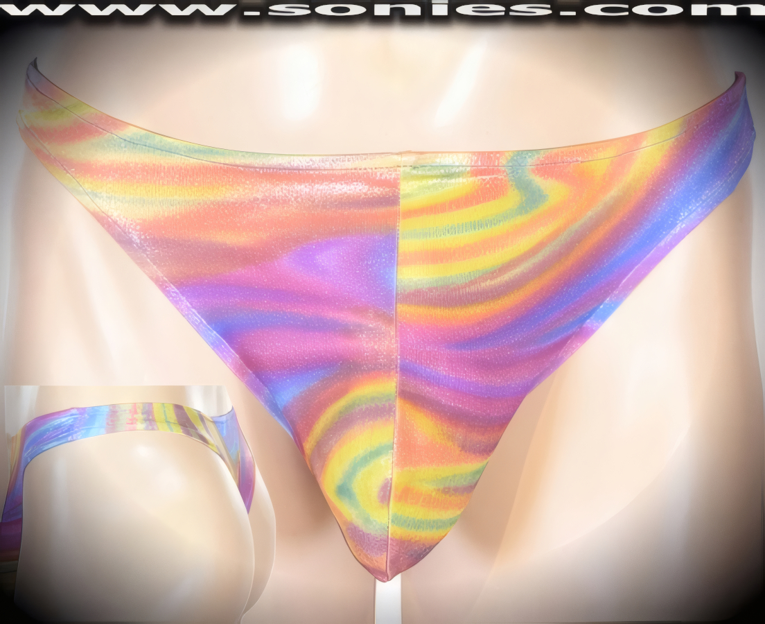 Man's Reyes wet-look Lycra dance-wear thong underwear