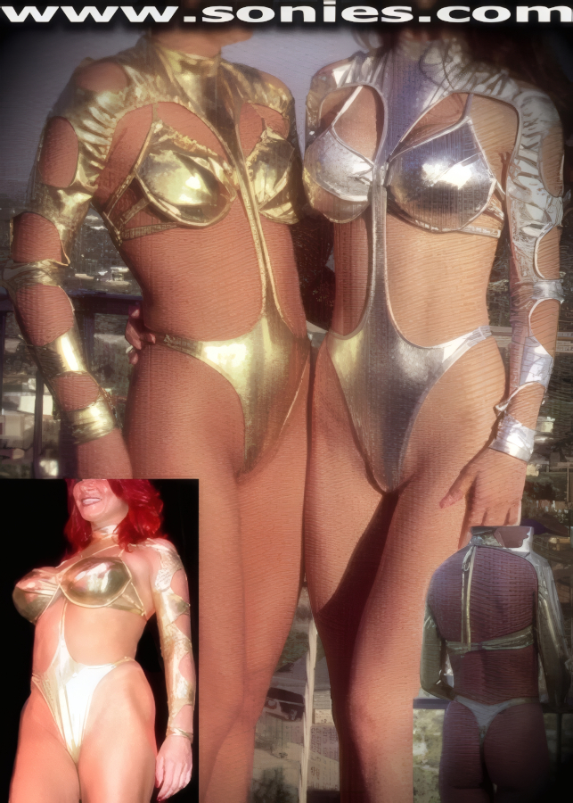 Cleopatra Liquid Lamé Lycra Two-Piece Set