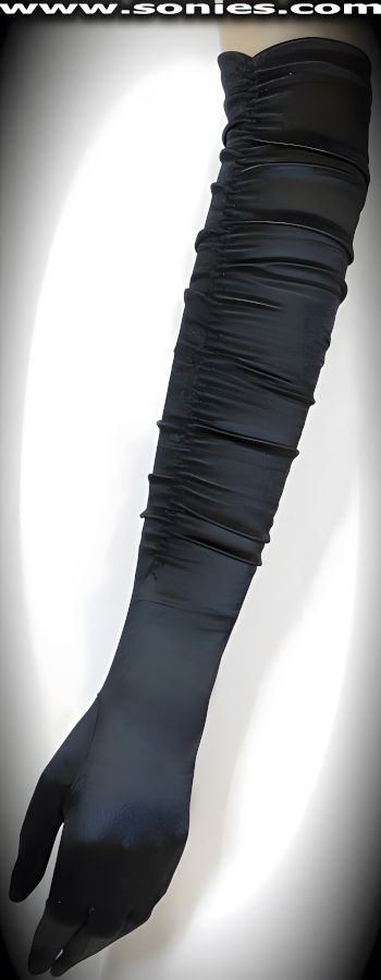 Abeona satin gloves with gather side stitching finally