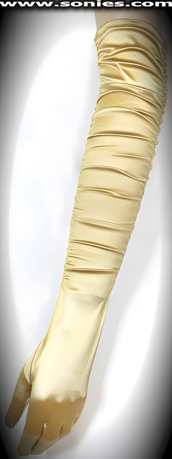 Abeona satin gloves with gather side stitching finally