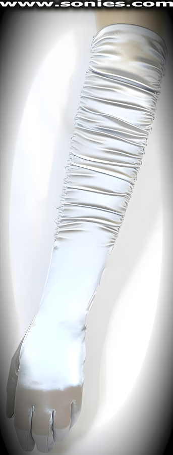 Abeona satin gloves with gather side stitching finally
