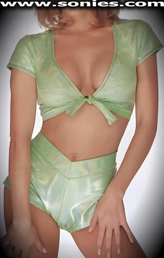 Troödon Glitter Hologram Lycra Two-Piece Set