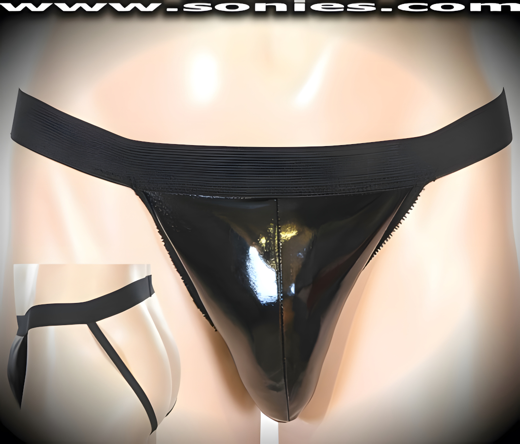 Man's Rear Dazzler vinyl strappy dance-wear jock underwear