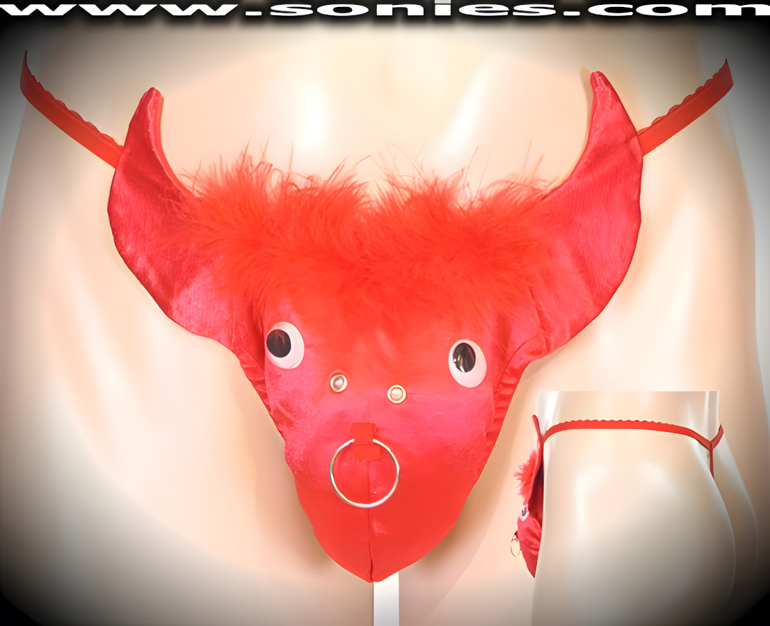 Man's Red-Hot Bull pouch dance-wear G-String underwear