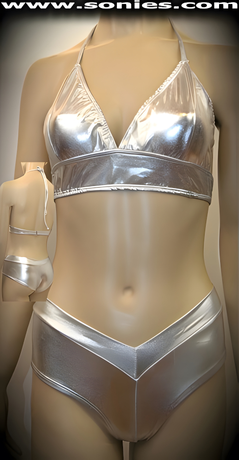 Arrakis Lycra halter crop top and cheeky shorts set
