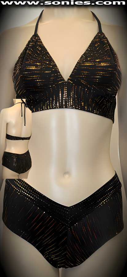 Fansipan Lycra halter crop top and cheeky shorts set