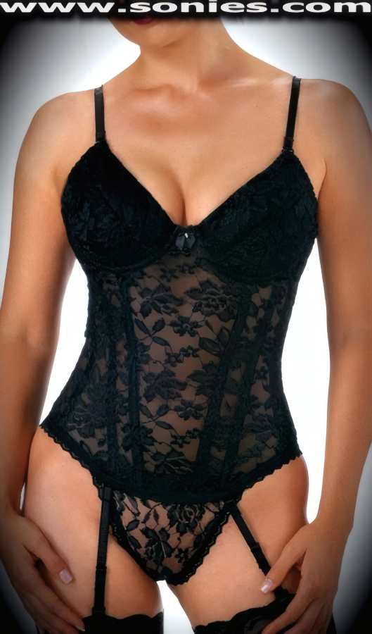 Dainty body-conscious Simon floral lace underwire bustier
