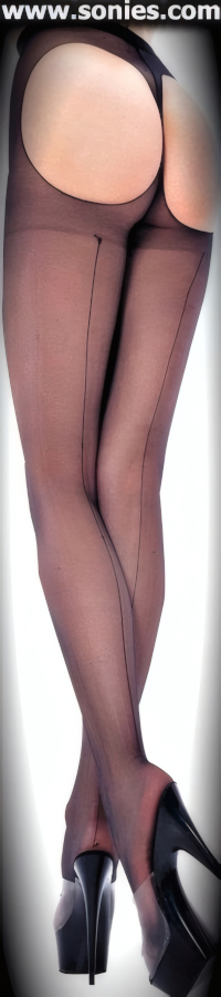Loch Ness sheer pantyhose with backseam and open cheeks