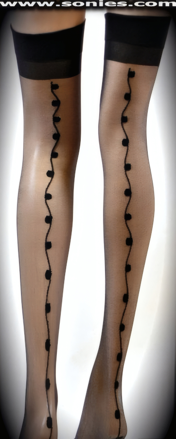 Discretion Arcturus sheer stockings with motif backseam