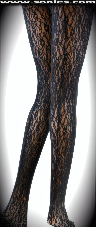 Discretion Carstensz floral lace pantyhose with backseam