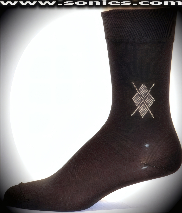 Gentleman's cotton dress socks with elegant pattern