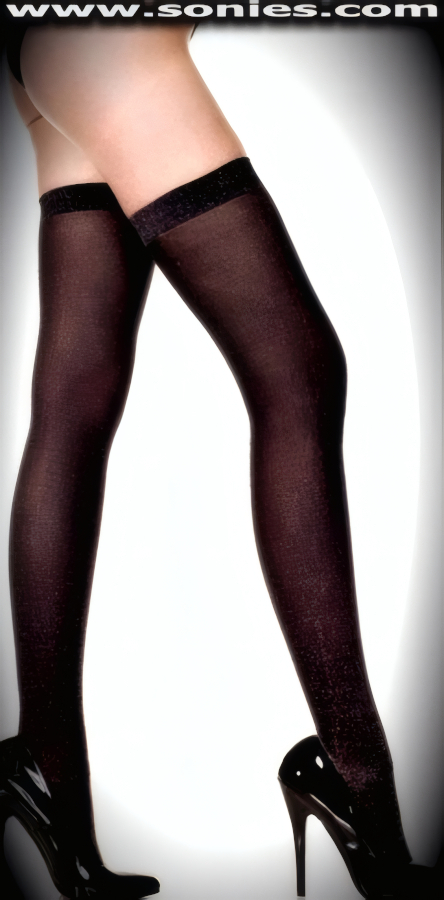 Halle stretch shimmer semi-sheer Lurex thigh-high stockings