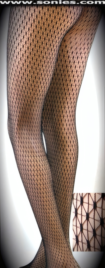 Alba Longa multiple diamond weave crochet lace pantyhose