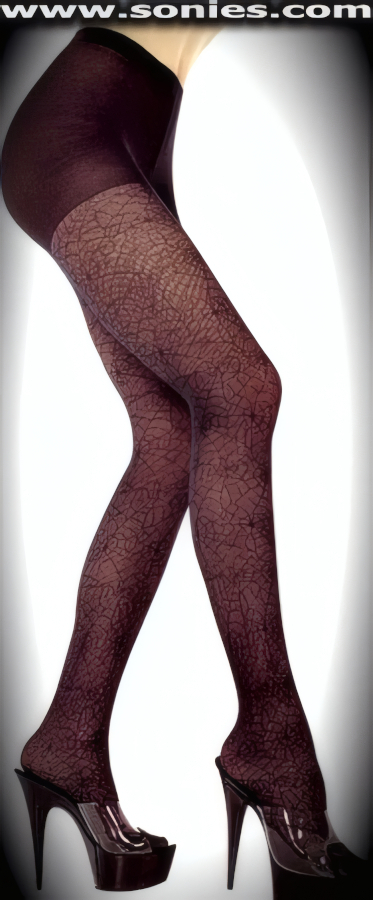 Icarius stretch fine spiderweb lace pantyhose