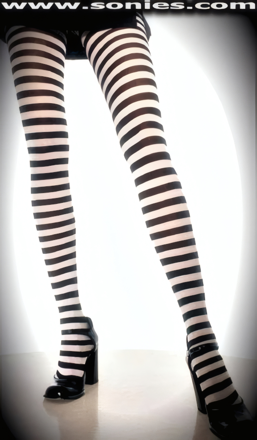 Fabulous school of Athens fashion stretch opaque striped tights