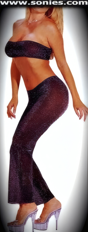 Serra da Estrela semi-sheer Lurex tube top and long skirt