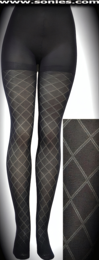 Plus-size ADDITION ELLE microfiber Lycra tight with sheer diamond pattern