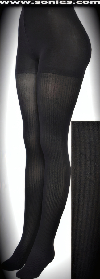 Plus-size ADDITION ELLE ribbed pattern microfiber knit tights