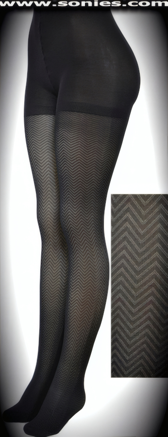 Plus-size ADDITION ELLE herringbone pattern microfiber tights