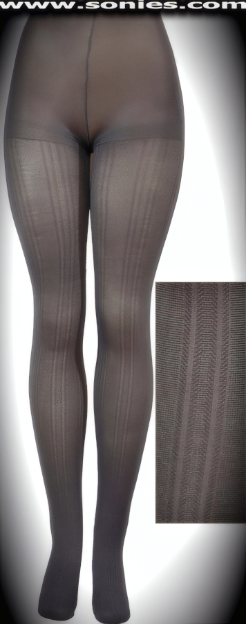 Plus-size JESSICA cable pattern microfiber knit Lycra tights