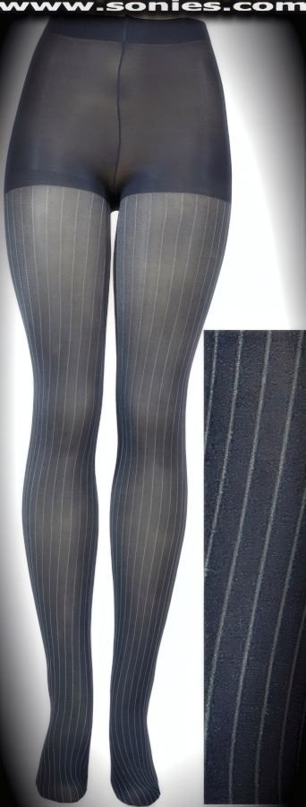 Plus-size JESSICA denim with pinstripes microfiber tights