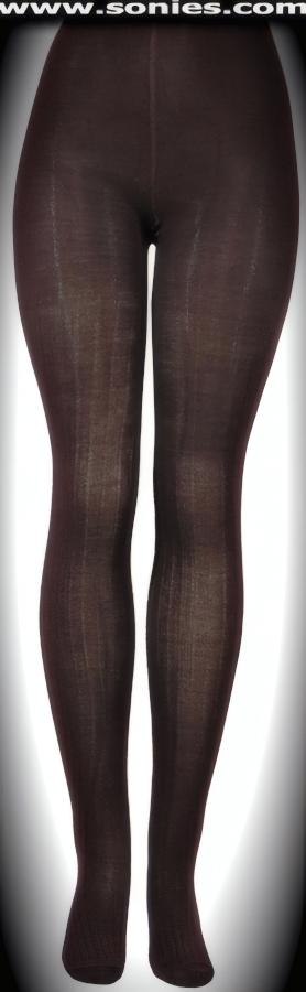 Plus-size SENTIMENTS ribbed pattern bamboo knit Lycra tights