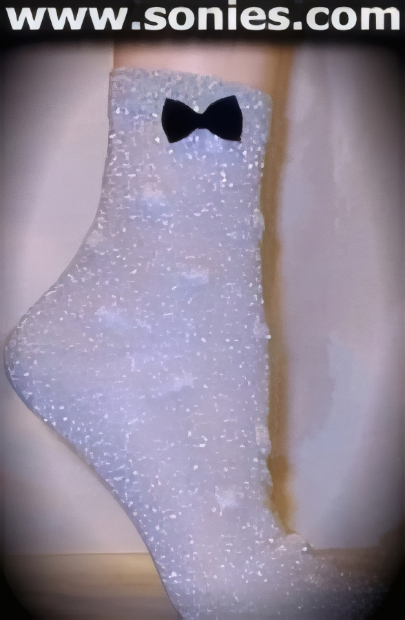 Toe-Riffic school girl glitter Lurex socks with cotton motif