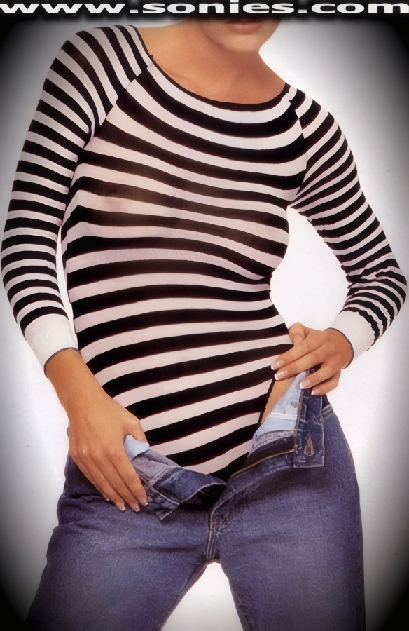 Themis Stretch Opaque Striped Sleeve Teddy