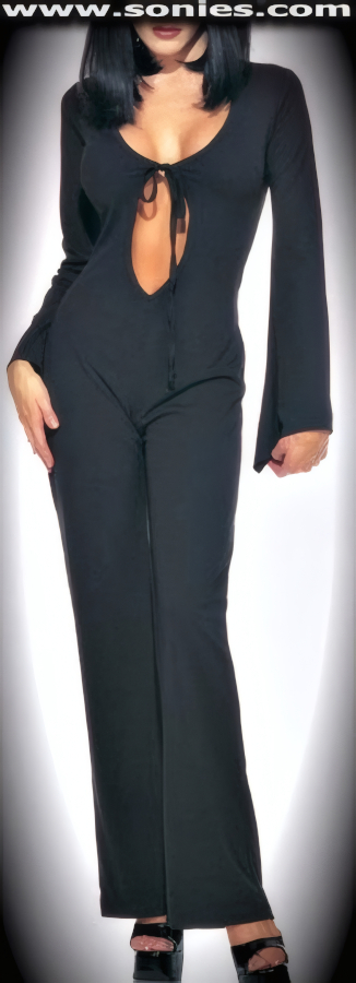 Gothic-inspired Kakuhihewa stretch Lycra catsuit