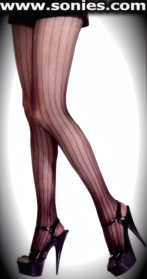 Beautifully engineered Savage striped fishnet pantyhose