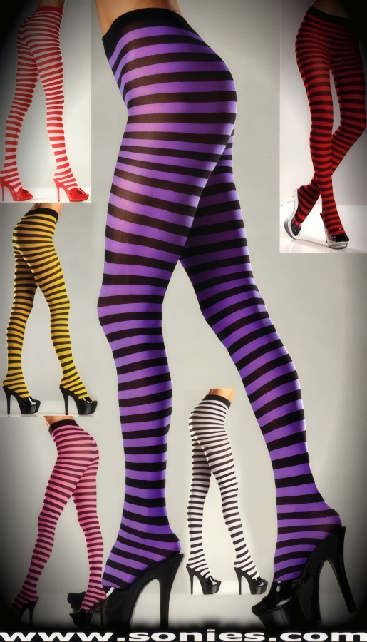 Scorpio fashion stretch opaque striped tights