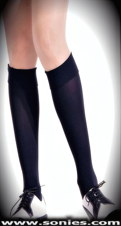 Acheron opaque knee high stockings with turn over top finally