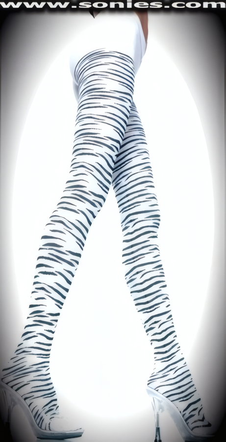 Simona stretch opaque zebra print tights