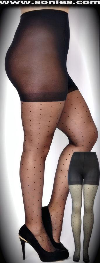 Penningtons (40 denier) polka-dotted pattern microfiber tights