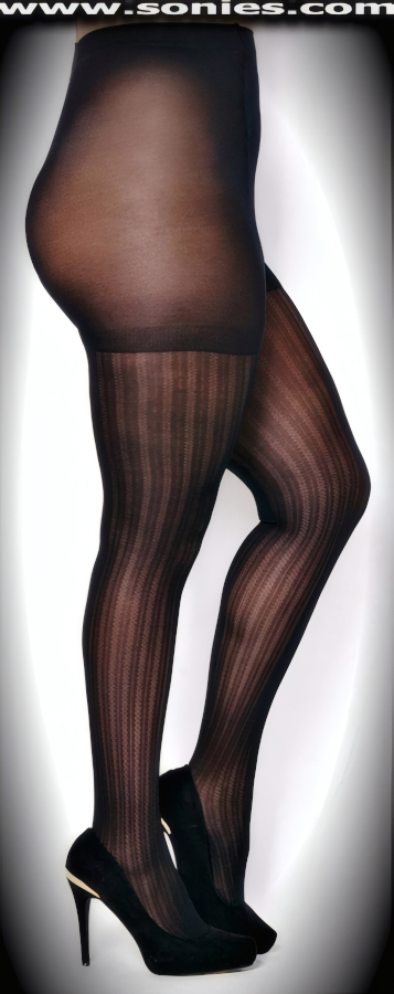 Penningtons vertical stripe pattern microfiber tights