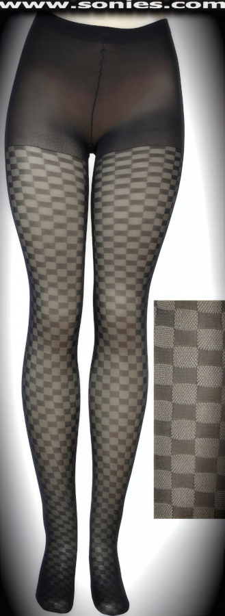 Gorgeous micro mesh À la Mode Lycra checker tights