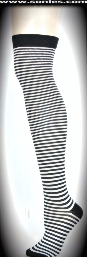 Blanca stretch opaque stripes over-the-knee leg warmer stockings