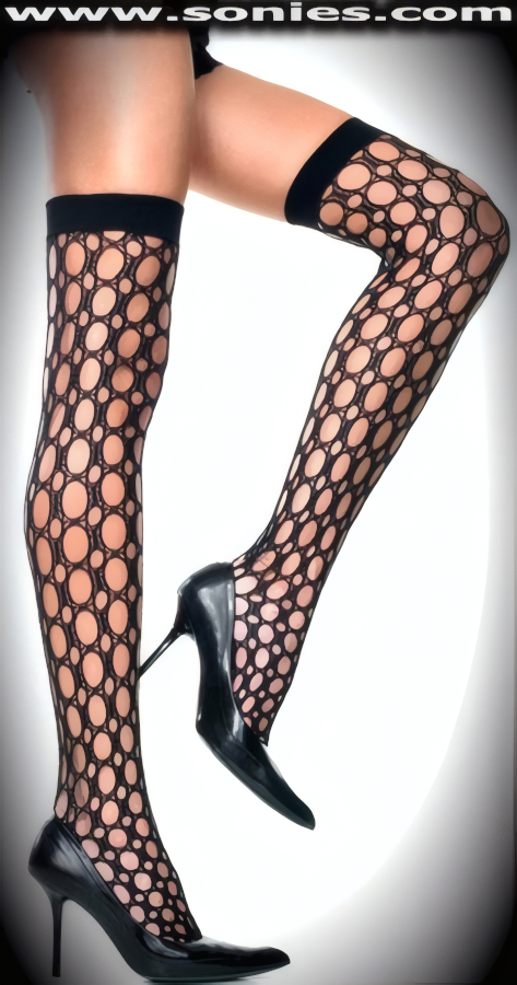 Goddess of Love with beauty inspired open weave stockings