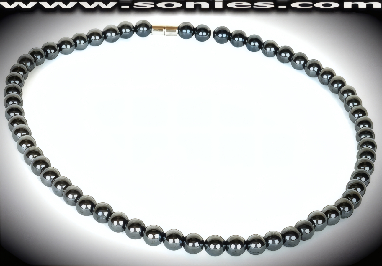 Diana magnetic Hematite beaded necklace
