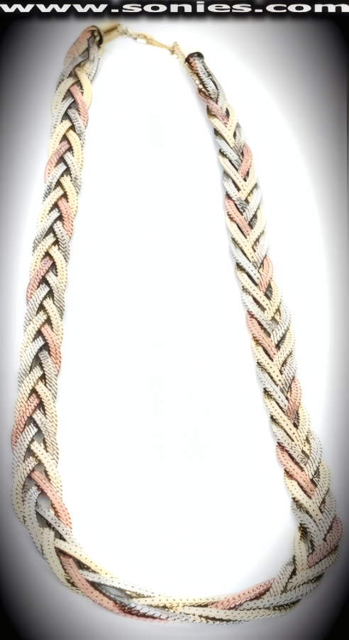 Sophisticated Ecclesiazusae dual-tone woven necklace