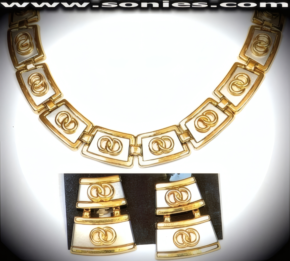 Coretti metal necklace and earrings set